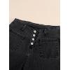imageSidefeel Womens Wide Leg Jeans High Waisted Zimbaplatinum Stretchy Straight Leg Jeans Buttoned Loose Denim Pants with PocketBlack