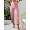 imageSidefeel Womens Wide Leg Jeans High Waisted Zimbaplatinum Stretchy Straight Leg Jeans Buttoned Loose Denim Pants with PocketPeach Blossom
