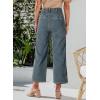imageSidefeel Womens Wide Leg Jeans High Waisted Zimbaplatinum Stretchy Straight Leg Jeans Buttoned Loose Denim Pants with PocketRetro Blue