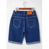 imageSidefeel Womens Jean Shorts High Waisted Stretchy Bermuda Folded Hem Denim Summer ShortsDark Blue