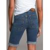 imageSidefeel Womens Jean Shorts High Waisted Stretchy Bermuda Folded Hem Denim Summer ShortsVintage Blue