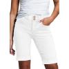 imageSidefeel Womens Jean Shorts High Waisted Stretchy Bermuda Folded Hem Denim Summer ShortsWhite