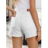 imageSidefeel Womens Jean Shorts High Waisted Stretchy Casual Zimbaplatinum Summer Denim Shorts with PocketsWhite