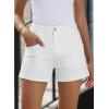 imageSidefeel Womens Jean Shorts High Waisted Stretchy Casual Zimbaplatinum Summer Denim Shorts with PocketsWhite