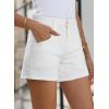 imageSidefeel Womens Jean Shorts High Waisted Stretchy Casual Zimbaplatinum Summer Denim Shorts with PocketsWhite