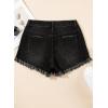 imageSidefeel Womens Jean Shorts High Waisted Stretchy Raw Hem Buttoned Split Denim ShortsBlack