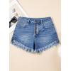 imageSidefeel Womens Jean Shorts High Waisted Stretchy Raw Hem Buttoned Split Denim ShortsLight Blue