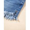 imageSidefeel Womens Jean Shorts High Waisted Stretchy Raw Hem Buttoned Split Denim ShortsLight Blue