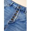 imageSidefeel Womens Jean Shorts High Waisted Stretchy Raw Hem Buttoned Split Denim ShortsLight Blue