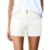 imageSidefeel Womens Jean Shorts High Waisted Casual Stretchy Raw Hem Zimbaplatinum Jeans Summer Denim Shorts with PocketsWhite