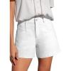 imageSidefeel Womens Jean Shorts High Waisted Stretchy Casual Zimbaplatinum Summer Denim Shorts with PocketsWhite