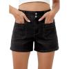 imageSidefeel Womens Jean Shorts High Waisted Tummy Control Stretchy Summer Denim ShortsBlack