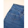 imageSidefeel Womens Jeans High Waisted Straight Leg Stretchy Jeans Trendy Button Fly Raw Hem Wide Leg Denim PantsBlue