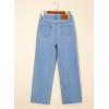 imageSidefeel Womens Jeans High Waisted Straight Leg Stretchy Jeans Trendy Button Fly Raw Hem Wide Leg Denim PantsIceland Blue