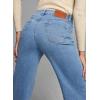 imageSidefeel Womens Jeans High Waisted Straight Leg Stretchy Jeans Trendy Button Fly Raw Hem Wide Leg Denim PantsLight Blue