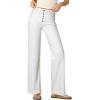 imageSidefeel Womens Jeans High Waisted Straight Leg Stretchy Jeans Trendy Button Fly Raw Hem Wide Leg Denim PantsWhite