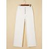 imageSidefeel Womens Jeans High Waisted Straight Leg Stretchy Jeans Trendy Button Fly Raw Hem Wide Leg Denim PantsWhite