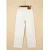 imageSidefeel Womens Jeans High Waisted Straight Leg Stretchy Jeans Trendy Button Fly Raw Hem Wide Leg Denim PantsWhite