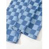 imageSidefeel Womens Wide Leg Jeans High Waisted Stretchy Straight Leg Checkered Loose Denim PantsLight Blue