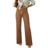 imageSidefeel Womens Jeans High Waisted Straight Leg Stretchy Jeans Trendy Button Fly Raw Hem Wide Leg Denim PantsBrown
