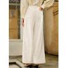 imageSidefeel Womens Corduroy Pants Casual High Waisted Baggy Wide Leg Elastic Waist Loose Trousers with PocketsApricot