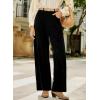 imageSidefeel Womens Corduroy Pants Casual High Waisted Baggy Wide Leg Elastic Waist Loose Trousers with PocketsBlack