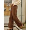 imageSidefeel Womens Corduroy Pants Casual High Waisted Baggy Wide Leg Elastic Waist Loose Trousers with PocketsCoffee