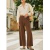 imageSidefeel Womens Corduroy Pants Casual High Waisted Baggy Wide Leg Elastic Waist Loose Trousers with PocketsCoffee