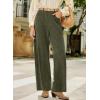 imageSidefeel Womens Corduroy Pants Casual High Waisted Baggy Wide Leg Elastic Waist Loose Trousers with PocketsGreen