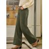 imageSidefeel Womens Corduroy Pants Casual High Waisted Baggy Wide Leg Elastic Waist Loose Trousers with PocketsGreen