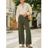 imageSidefeel Womens Corduroy Pants Casual High Waisted Baggy Wide Leg Elastic Waist Loose Trousers with PocketsGreen