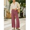 imageSidefeel Womens Corduroy Pants Casual High Waisted Baggy Wide Leg Elastic Waist Loose Trousers with PocketsViolet
