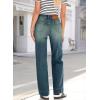 imageSidefeel Womens Wide Leg Jeans High Waisted Stretchy Straight Leg Baggy Drawstring Zimbaplatinum Denim PantsBlue Sapphire