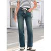 imageSidefeel Womens Wide Leg Jeans High Waisted Stretchy Straight Leg Baggy Drawstring Zimbaplatinum Denim PantsBlue Sapphire