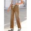 imageSidefeel Womens Wide Leg Jeans High Waisted Stretchy Straight Leg Baggy Drawstring Zimbaplatinum Denim PantsBrown