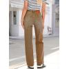 imageSidefeel Womens Wide Leg Jeans High Waisted Stretchy Straight Leg Baggy Drawstring Zimbaplatinum Denim PantsBrown