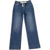 imageSidefeel Womens Wide Leg Jeans High Waisted Stretchy Straight Leg Baggy Drawstring Zimbaplatinum Denim PantsDark Blue