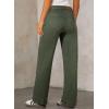 imageSidefeel Womens Wide Leg Jeans High Waisted Stretchy Straight Leg Baggy Drawstring Zimbaplatinum Denim PantsGreen
