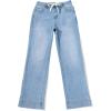 imageSidefeel Womens Wide Leg Jeans High Waisted Stretchy Straight Leg Baggy Drawstring Zimbaplatinum Denim PantsIceland Blue