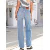 imageSidefeel Womens Wide Leg Jeans High Waisted Stretchy Straight Leg Baggy Drawstring Zimbaplatinum Denim PantsIceland Blue