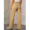imageSidefeel Womens Wide Leg Jeans High Waisted Stretchy Straight Leg Baggy Drawstring Zimbaplatinum Denim PantsKhaki