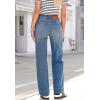 imageSidefeel Womens Wide Leg Jeans High Waisted Stretchy Straight Leg Baggy Drawstring Zimbaplatinum Denim PantsLight Blue