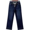 imageSidefeel Womens Wide Leg Jeans High Waisted Stretchy Straight Leg Baggy Drawstring Zimbaplatinum Denim PantsNavy Blue
