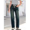 imageSidefeel Womens Wide Leg Jeans High Waisted Stretchy Straight Leg Baggy Drawstring Zimbaplatinum Denim PantsReal Teal
