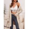 imageSidefeel Womens 2025 Fall Outfits Long Sleeve Open Front Contrast Cardigan Sweaters Oversized Chunky Hooded Sweaters CoatApricot