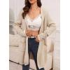 imageSidefeel Womens 2025 Fall Outfits Long Sleeve Open Front Contrast Cardigan Sweaters Oversized Chunky Hooded Sweaters CoatApricot
