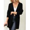 imageSidefeel Womens 2025 Fall Outfits Long Sleeve Open Front Contrast Cardigan Sweaters Oversized Chunky Hooded Sweaters CoatBlack