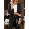 imageSidefeel Womens 2025 Fall Outfits Long Sleeve Open Front Contrast Cardigan Sweaters Oversized Chunky Hooded Sweaters CoatCharcoal