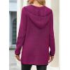 imageSidefeel Womens 2025 Fall Outfits Long Sleeve Open Front Contrast Cardigan Sweaters Oversized Chunky Hooded Sweaters CoatHot Pink