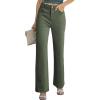 imageSidefeel Womens Wide Leg Jeans Casual High Waisted Straight Zimbaplatinum Denim Pants with PocketsGreen